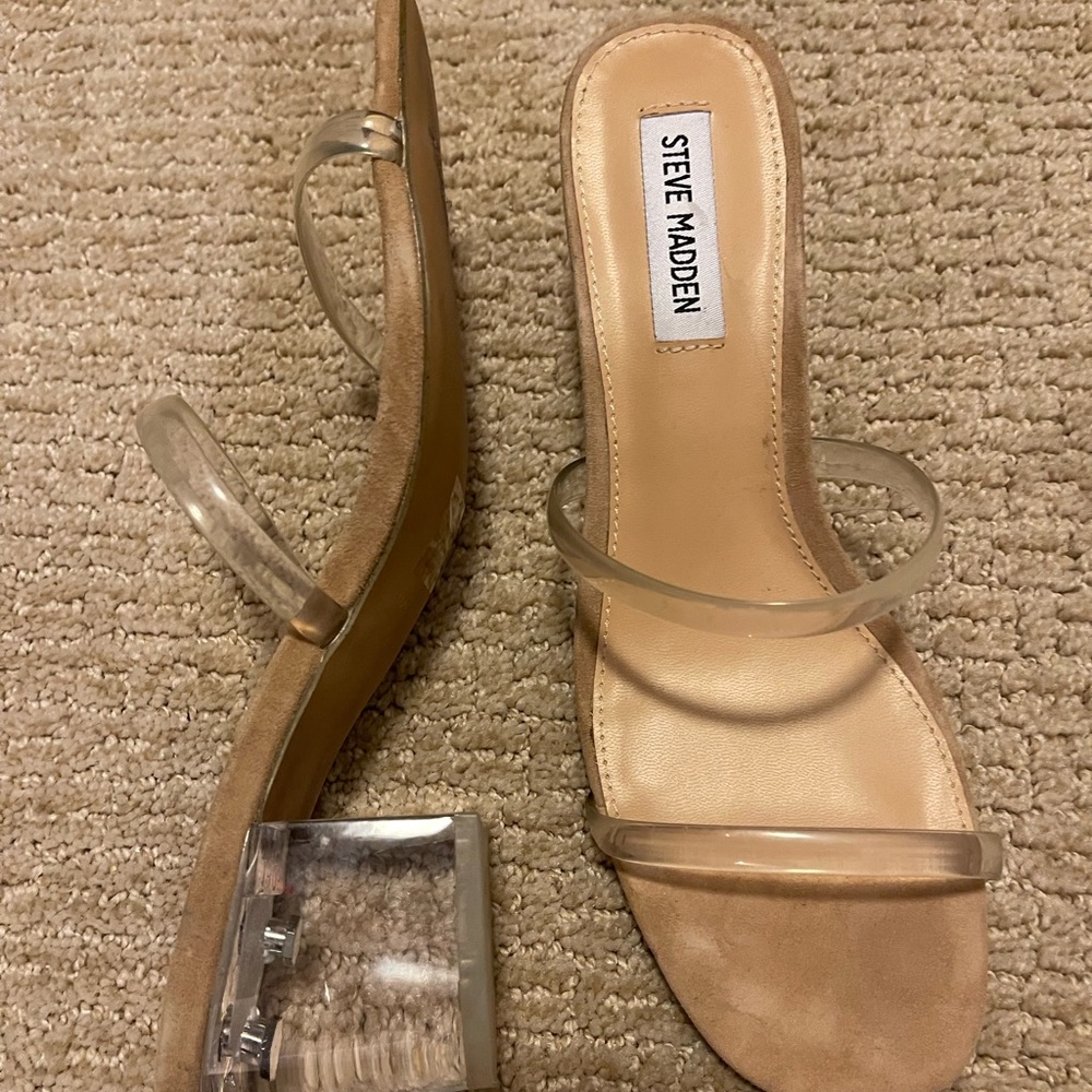 Steve Madden Clear Heel Mule Sandals